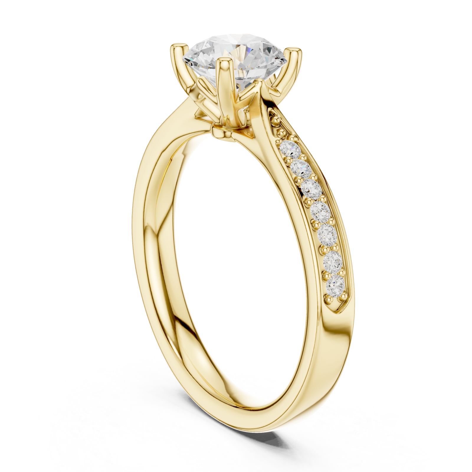  Gold Luminous Whisper Solitaire Ring Left View