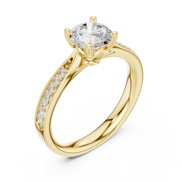 Gold Luminous Whisper Solitaire Ring Right View