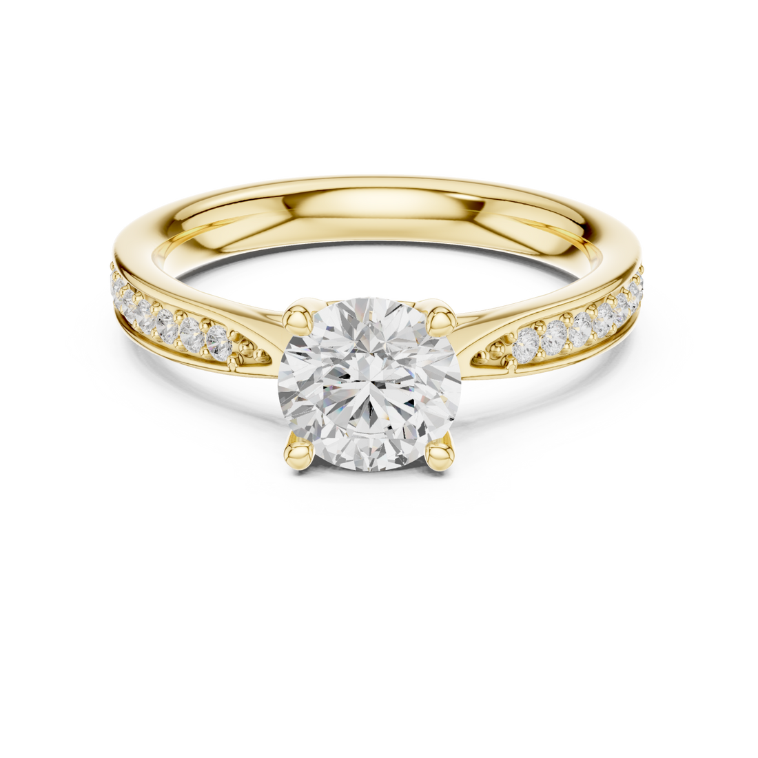 Gold Luminous Whisper Solitaire Ring Right View