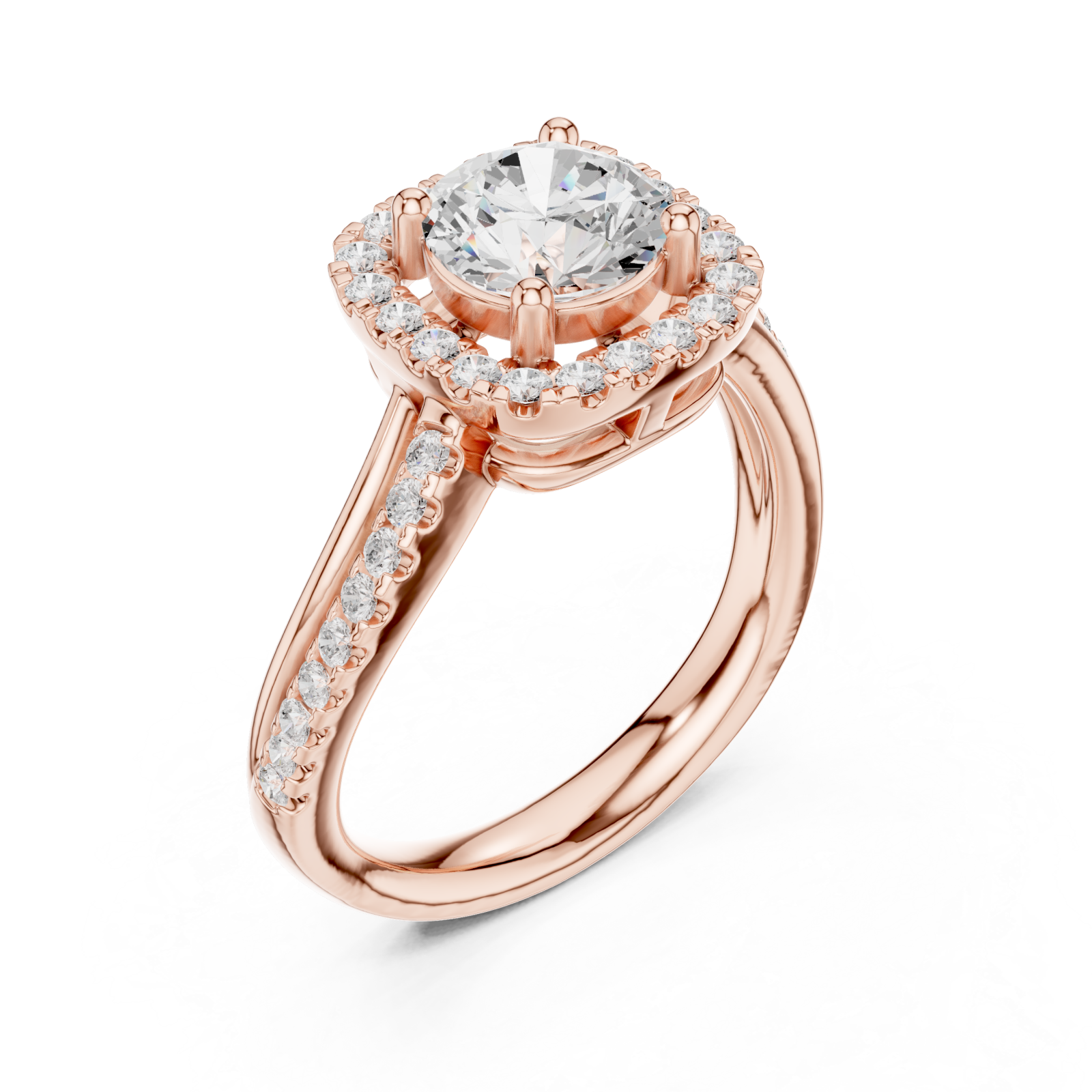  Rose Gold Valoria Petite Halo Ring Right View