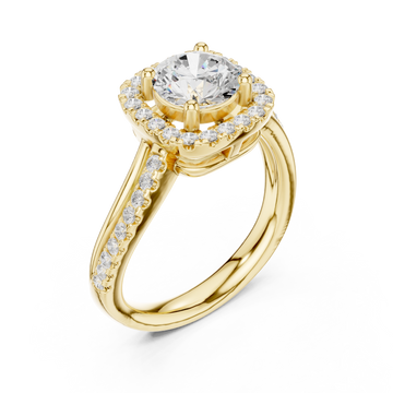 Gold Valoria Petite Halo Ring Right View
