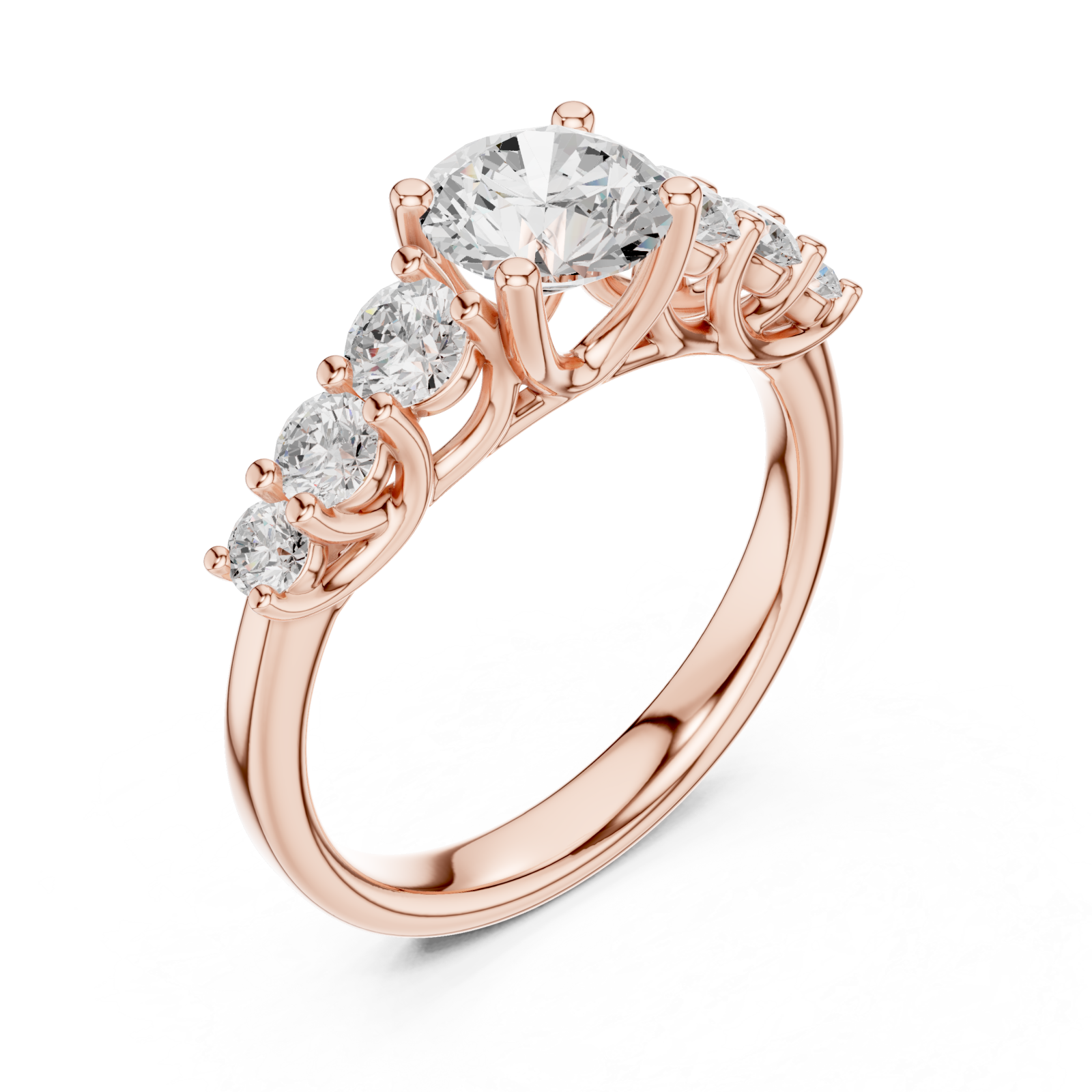  Rose Gold Radiant Cluster Harmony Ring Right View