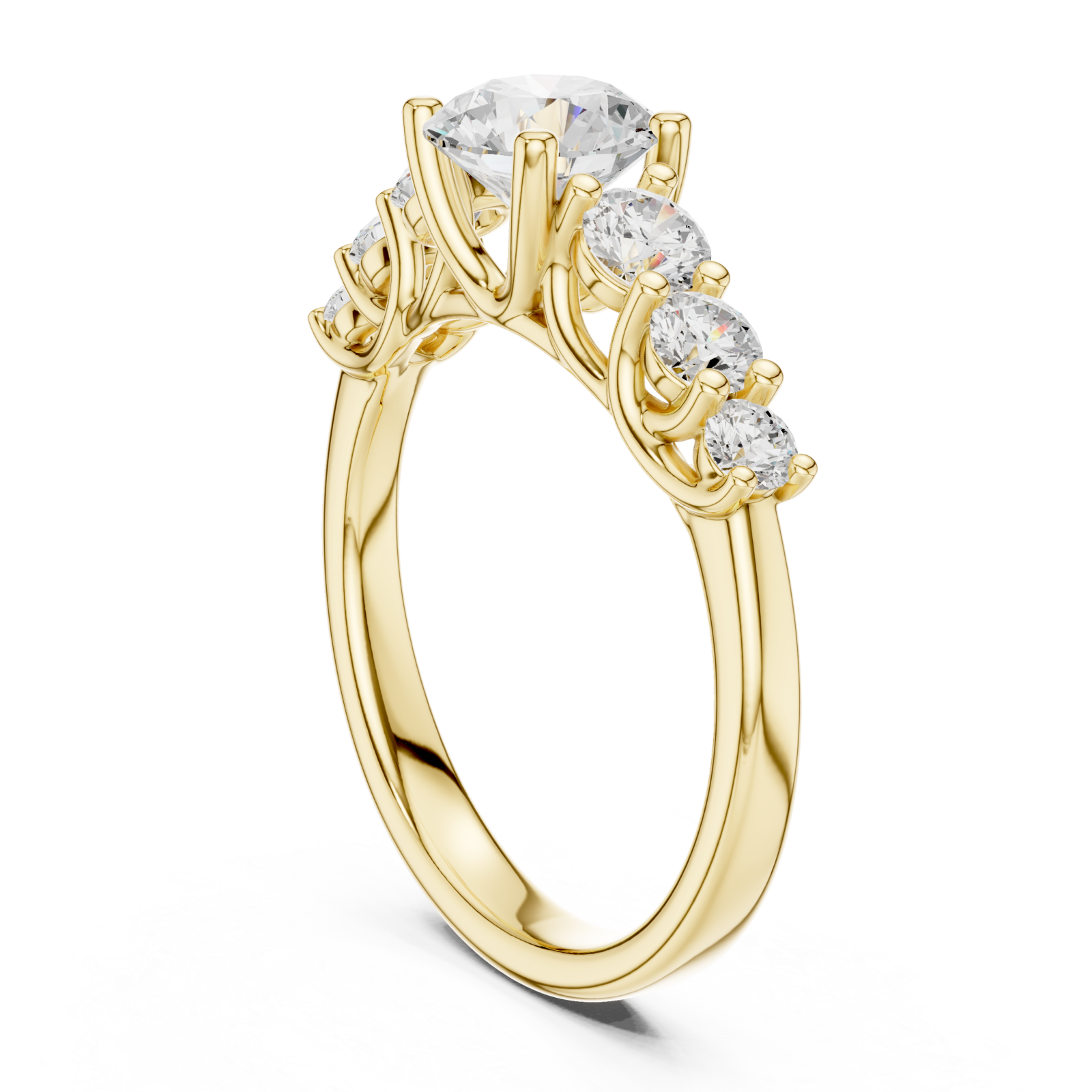  Gold Radiant Cluster Harmony Ring Left View