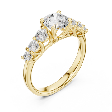 Gold Radiant Cluster Harmony Ring Right View