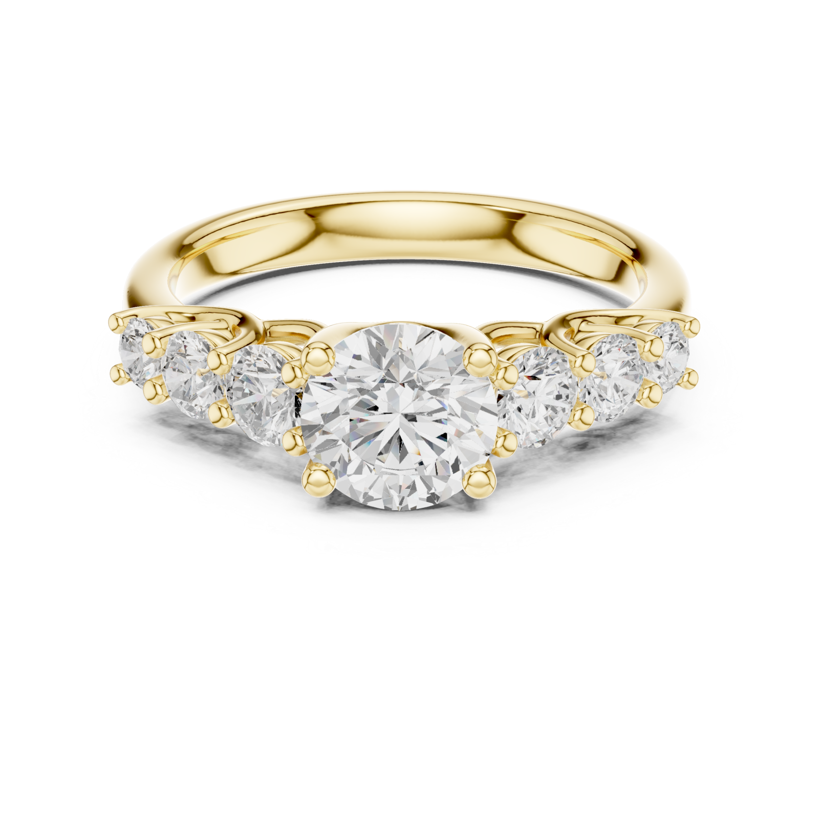  Gold Radiant Cluster Harmony Ring Front View