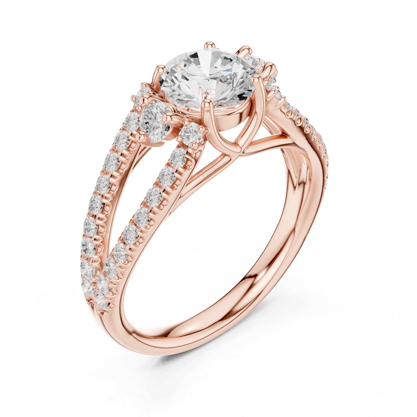  Rose Gold Lumina Crest Band Ring Right View