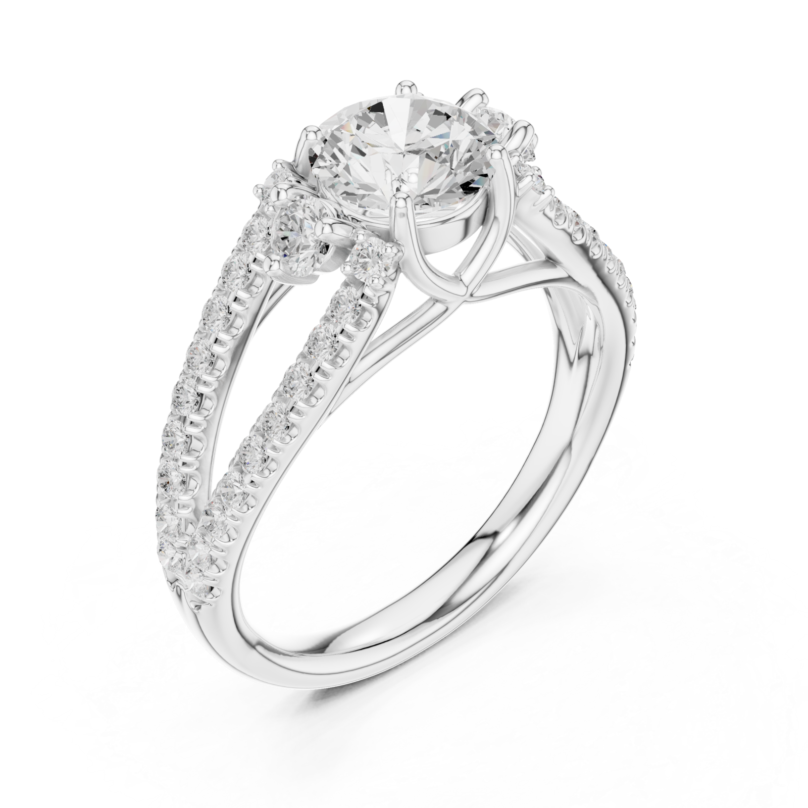  White Gold Lumina Crest Band Ring Right View