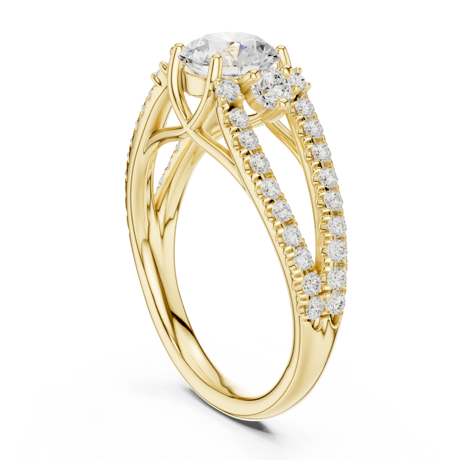  Gold Lumina Crest Band Ring Left View