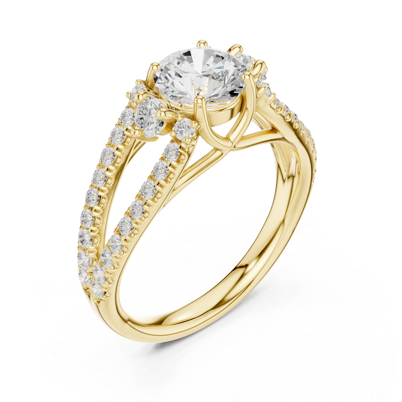 Gold Lumina Crest Band Ring Right View