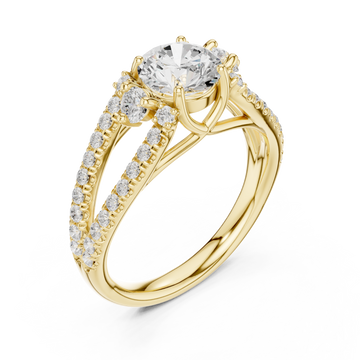 Gold Lumina Crest Band Ring Right View