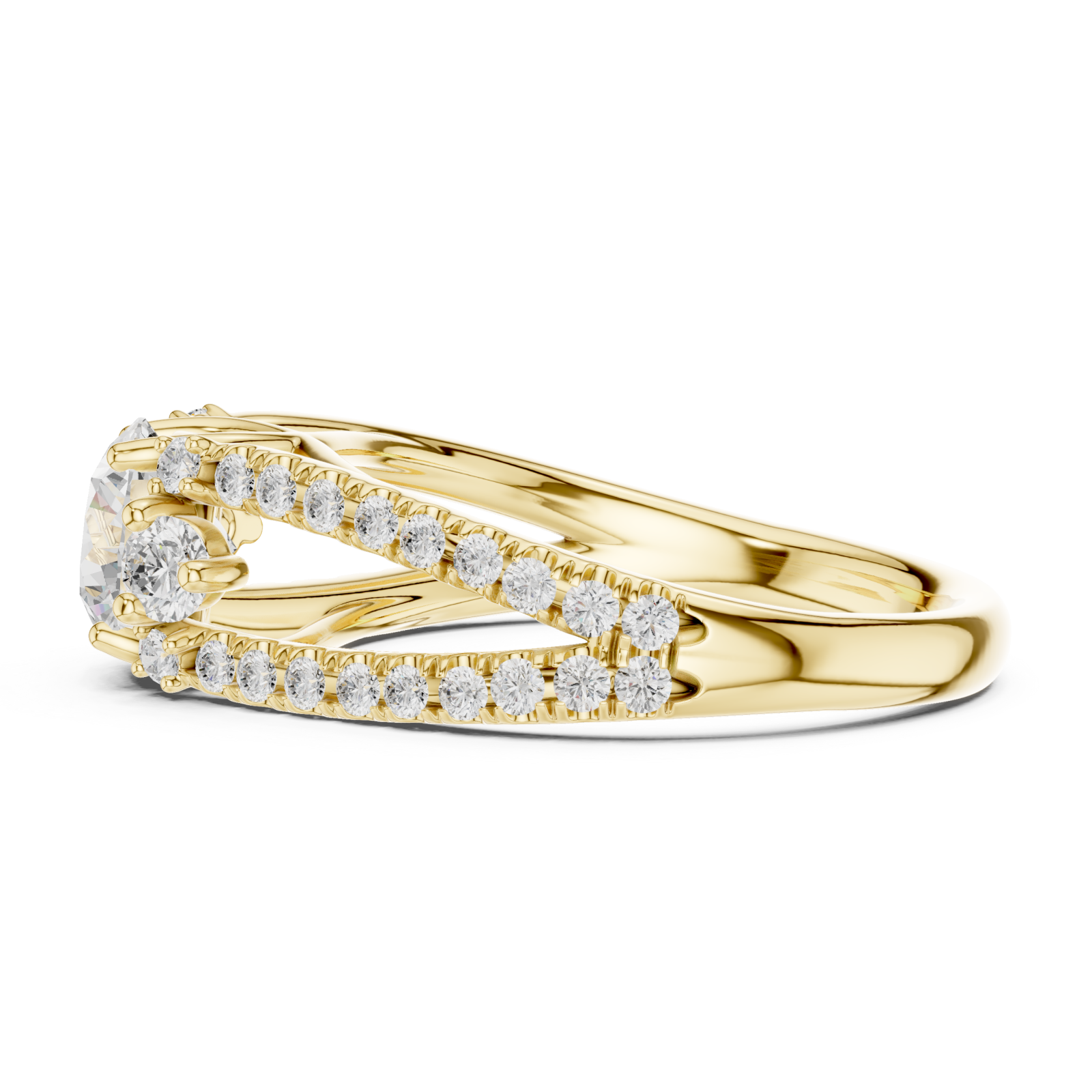  Gold Lumina Crest Band Ring Side View