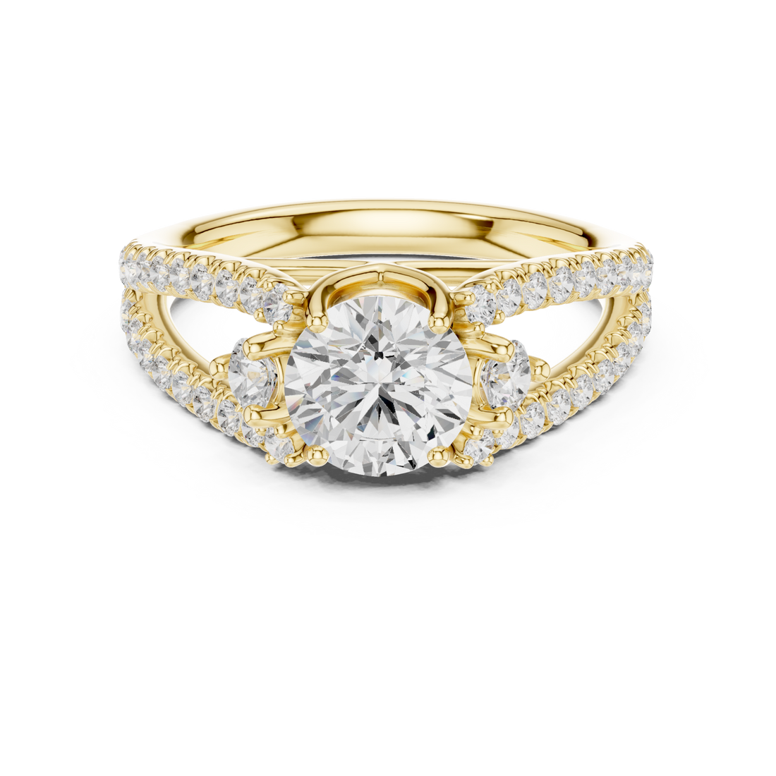 Gold Lumina Crest Band Ring Right View