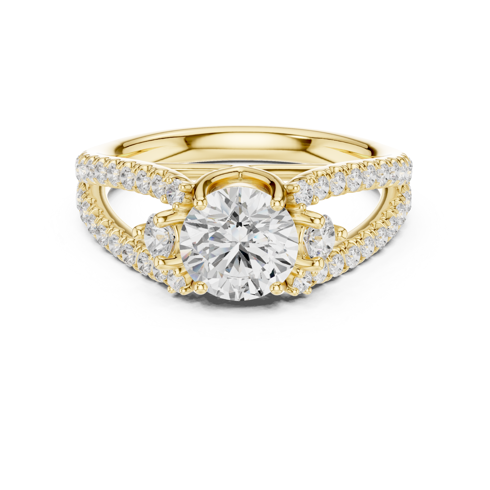  Gold Lumina Crest Band Ring Front View