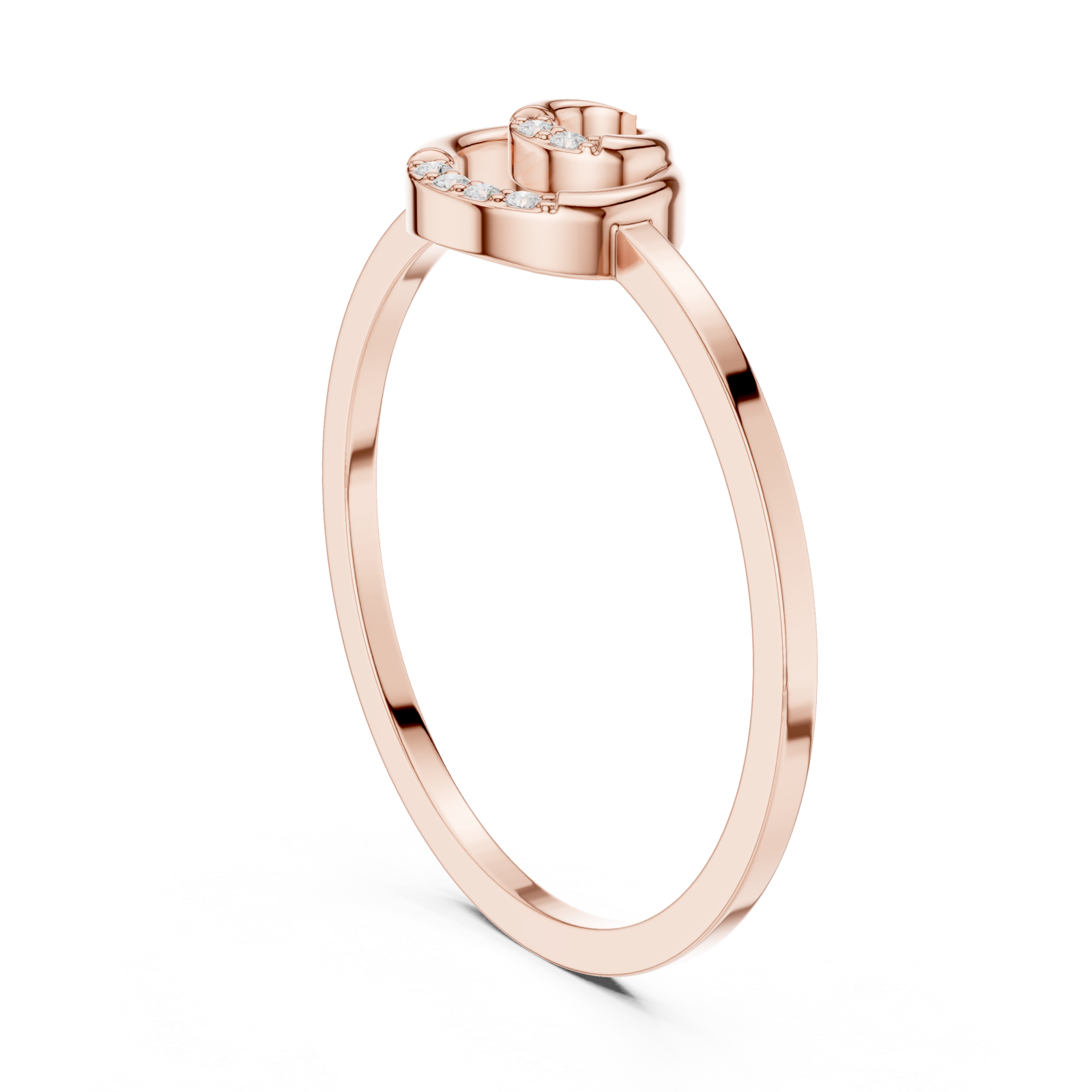  Rose Gold Modern Dreamer Statement Band Ring Left View
