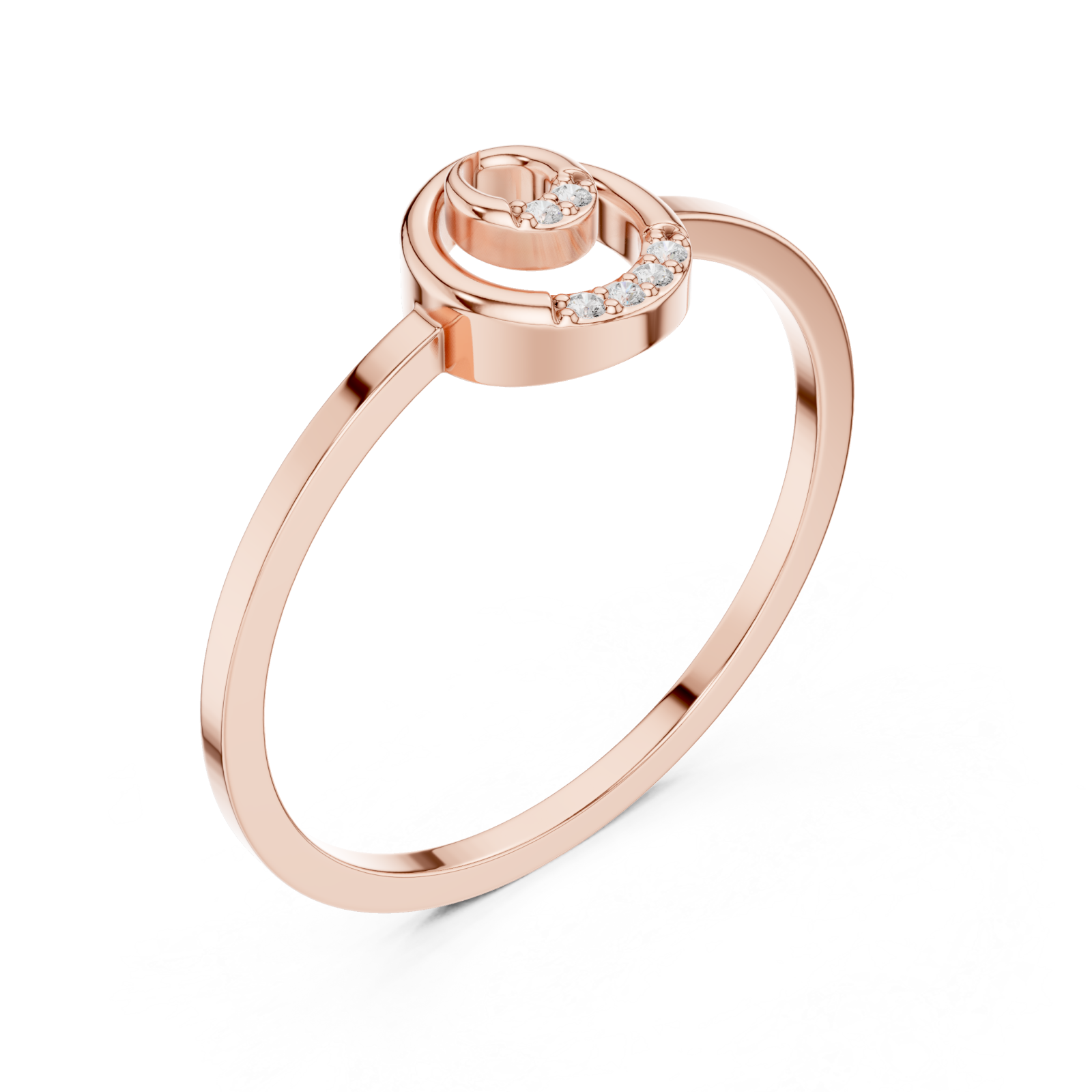  Rose Gold Modern Dreamer Statement Band Ring Right View
