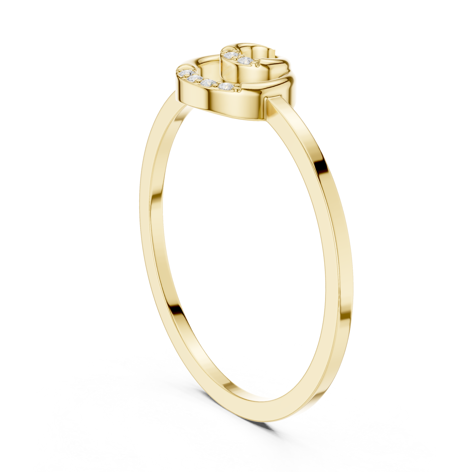  Gold Modern Dreamer Statement Band Ring Left View