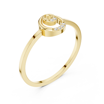 Gold Modern Dreamer Statement Band Ring Right View