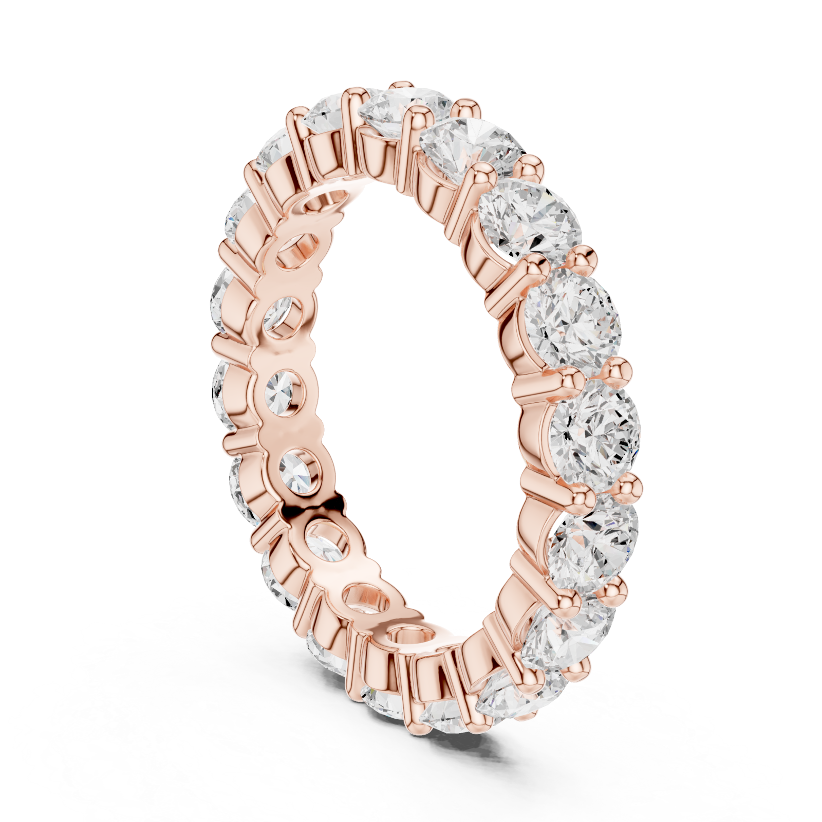  Rose Gold Classic Radiance Eternity Band Left View