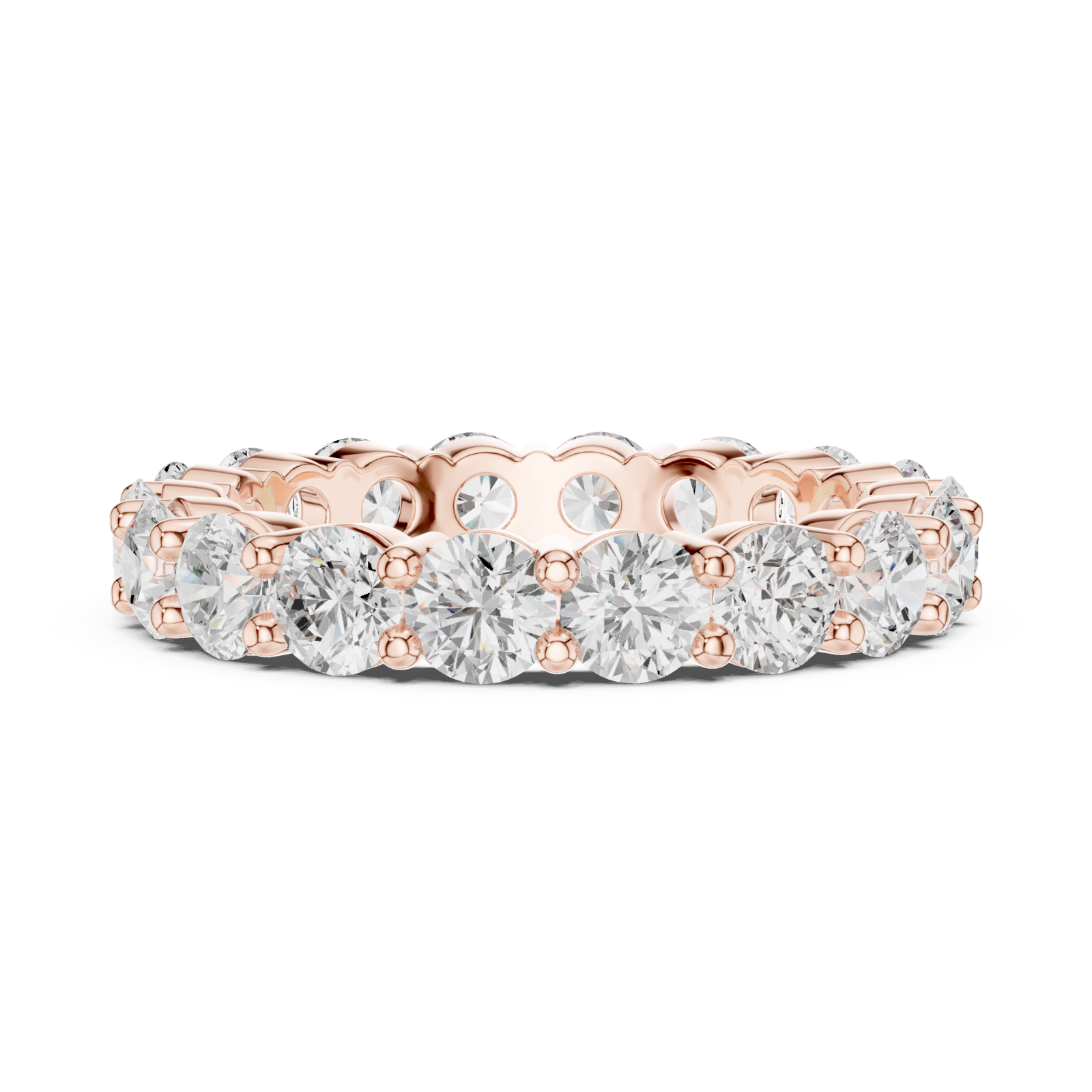  Rose Gold Classic Radiance Eternity Band Side View