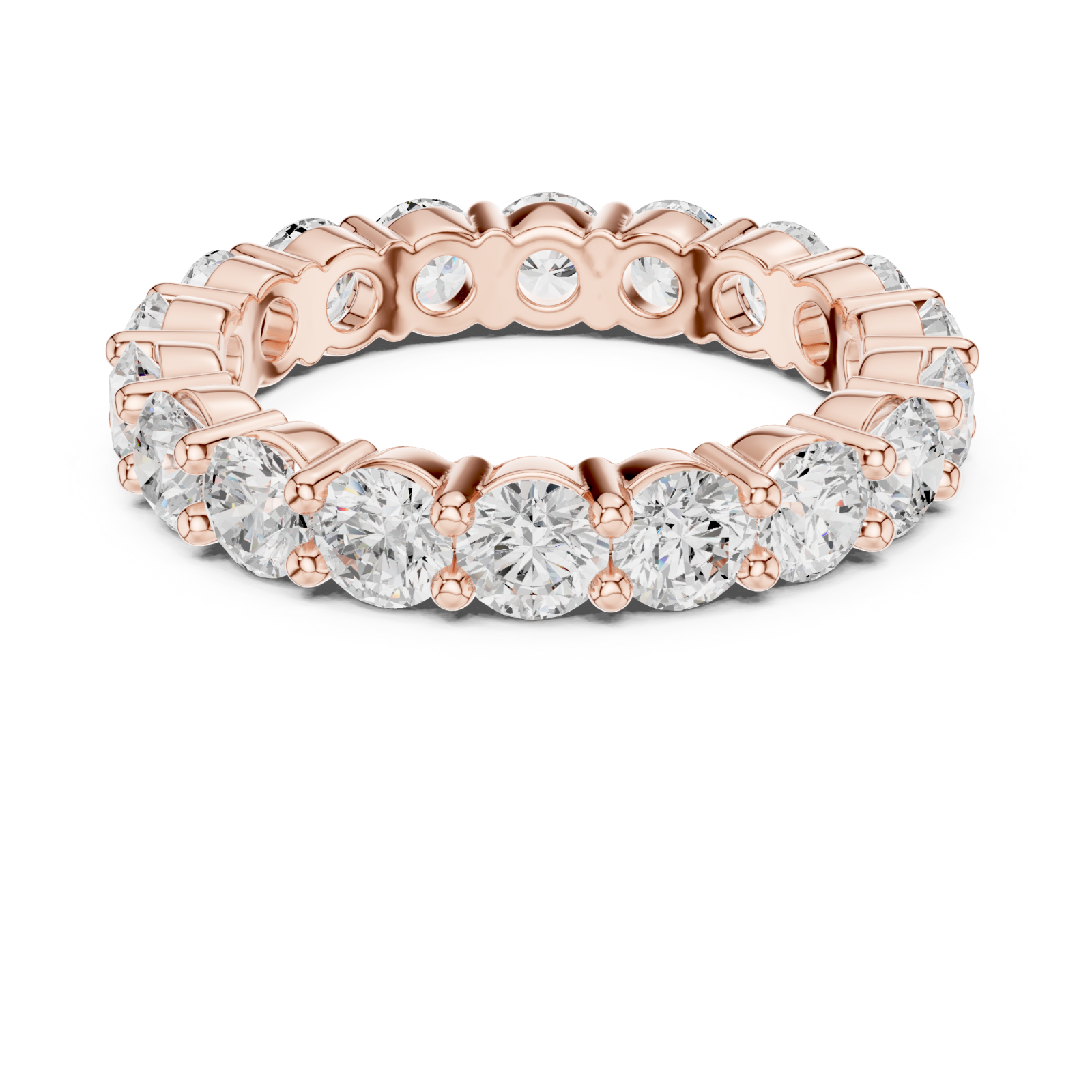  Rose Gold Classic Radiance Eternity Band Front View
