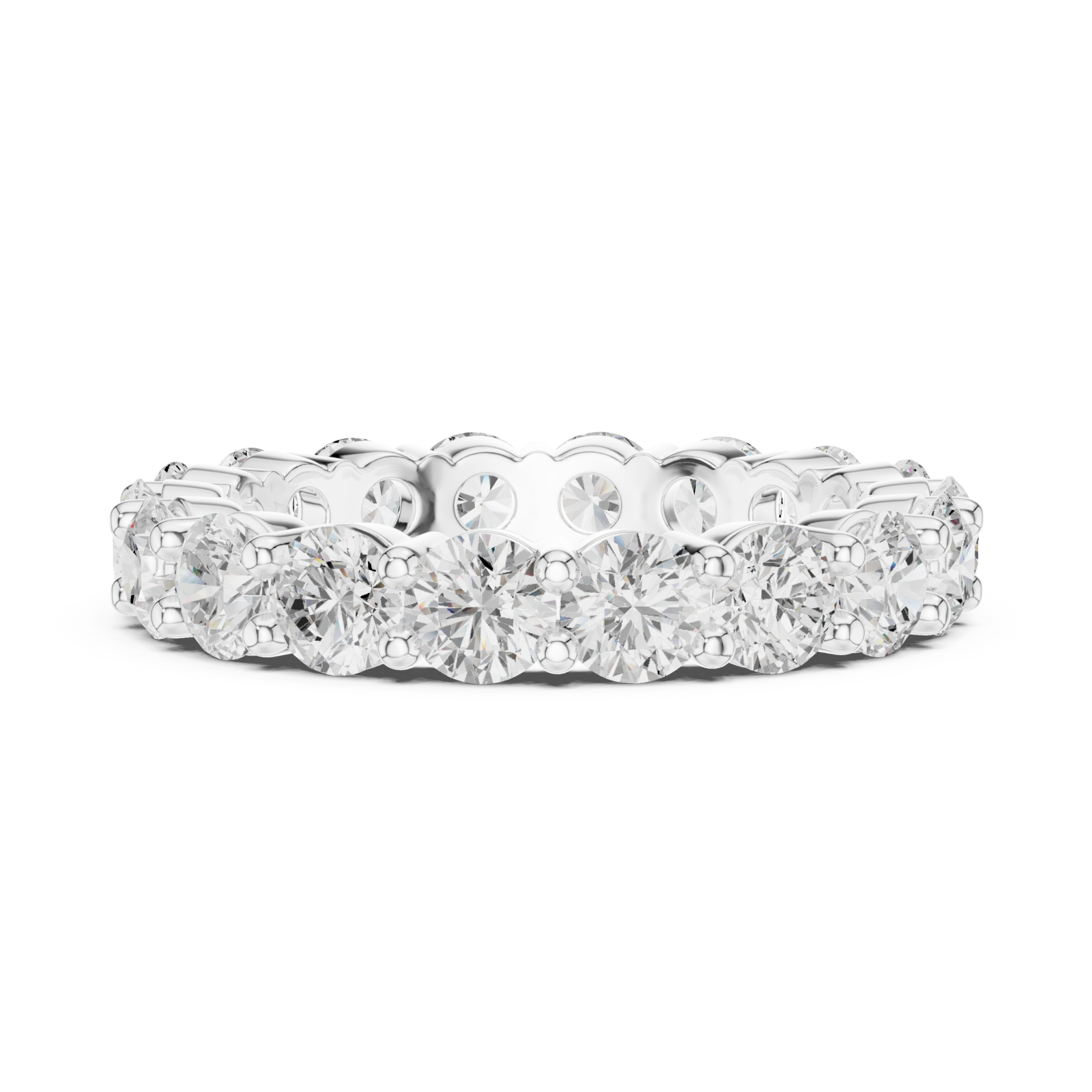  White Gold Classic Radiance Eternity Band Side View