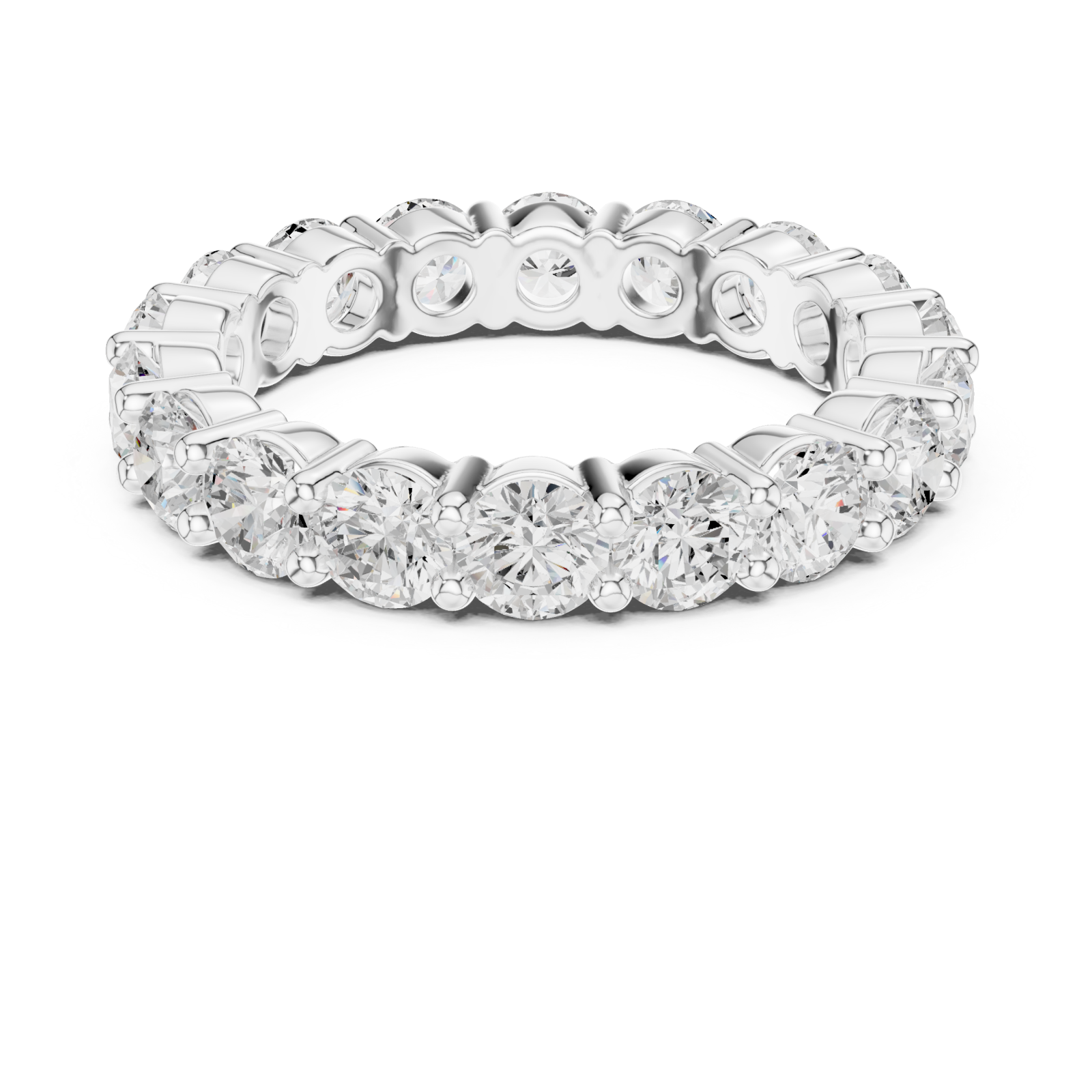  White Gold Classic Radiance Eternity Band Front View