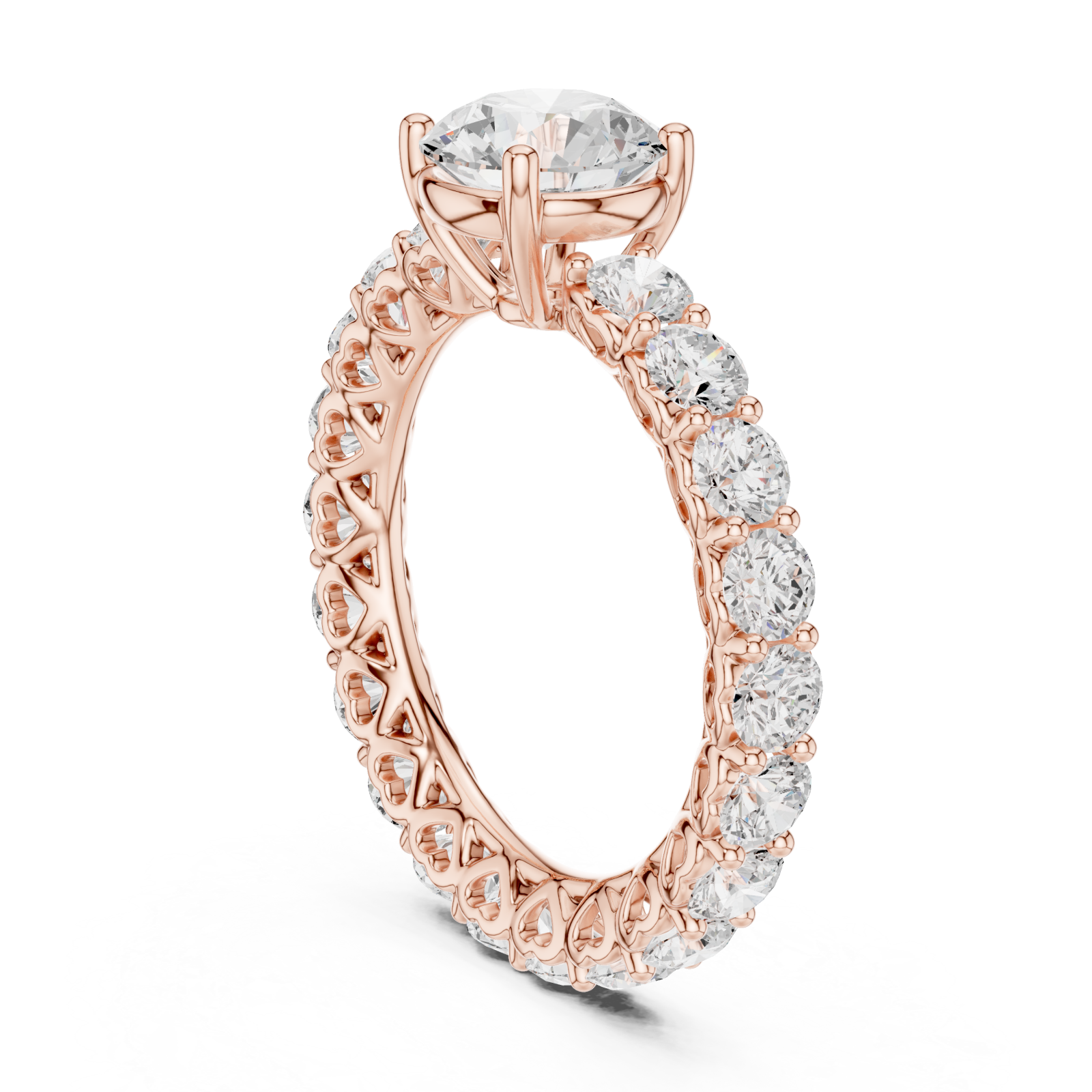  Rose Gold Heirloom Grace Solitaire Ring Left View