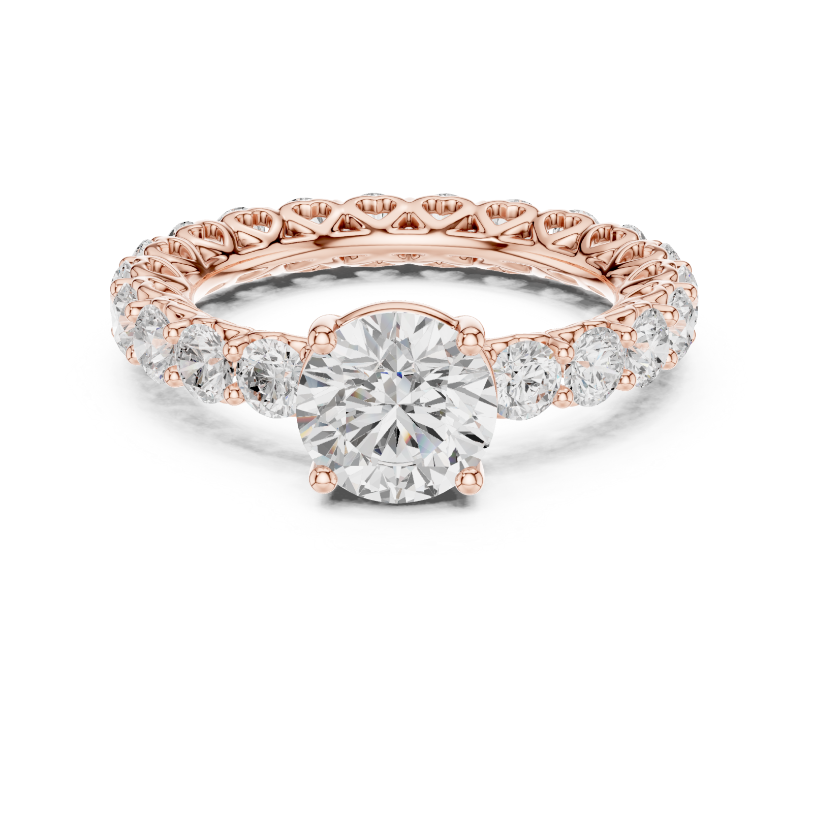  Rose Gold Heirloom Grace Solitaire Ring Front View