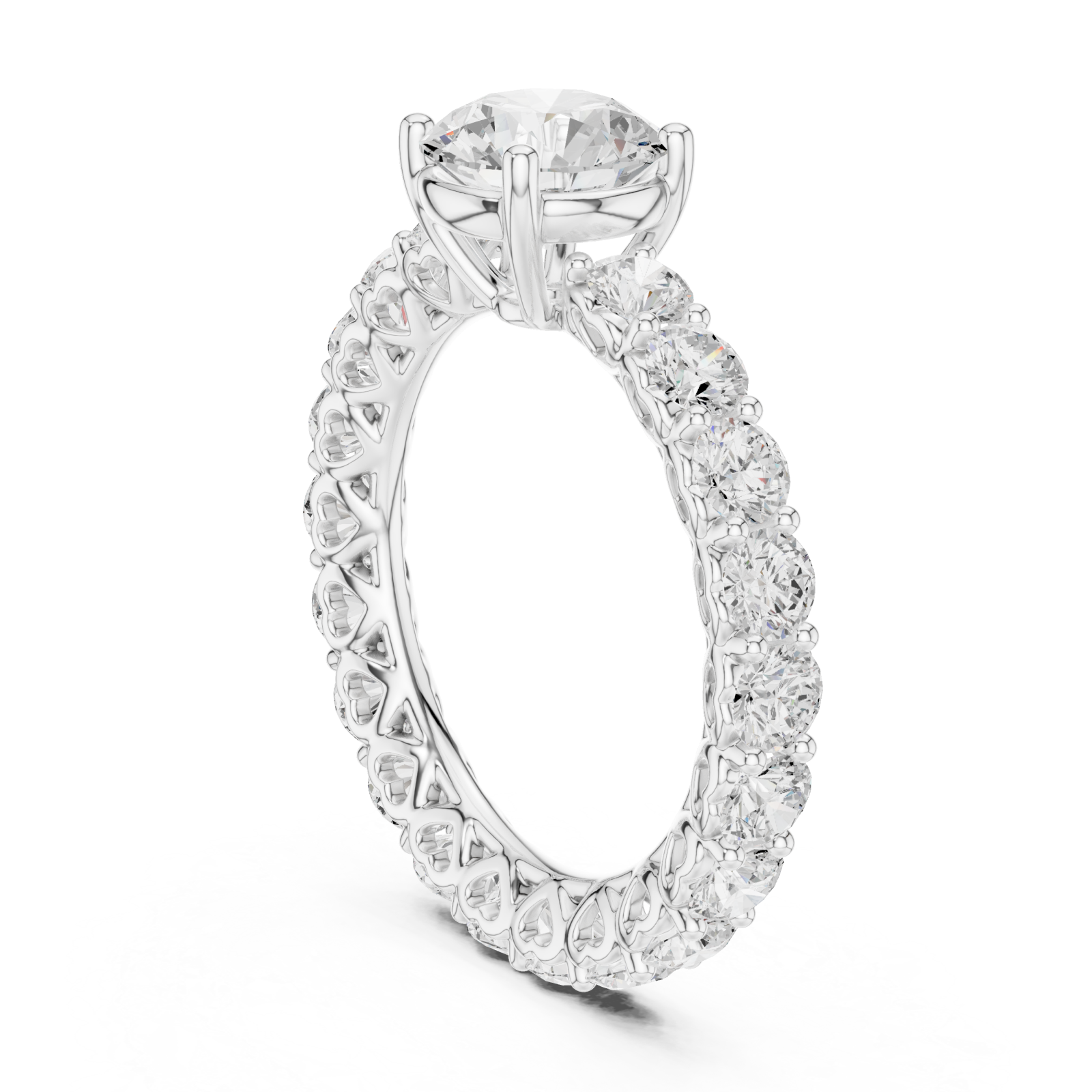 White Gold Heirloom Grace Solitaire Ring Left View
