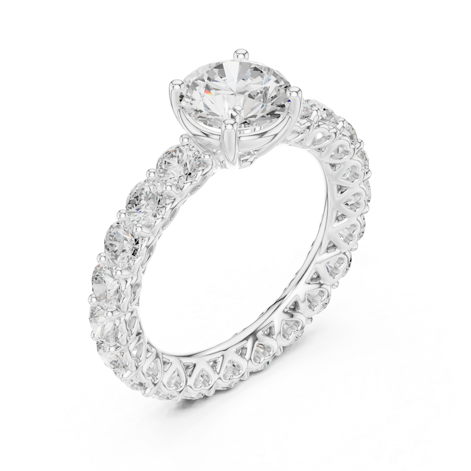  White Gold Heirloom Grace Solitaire Ring Right View