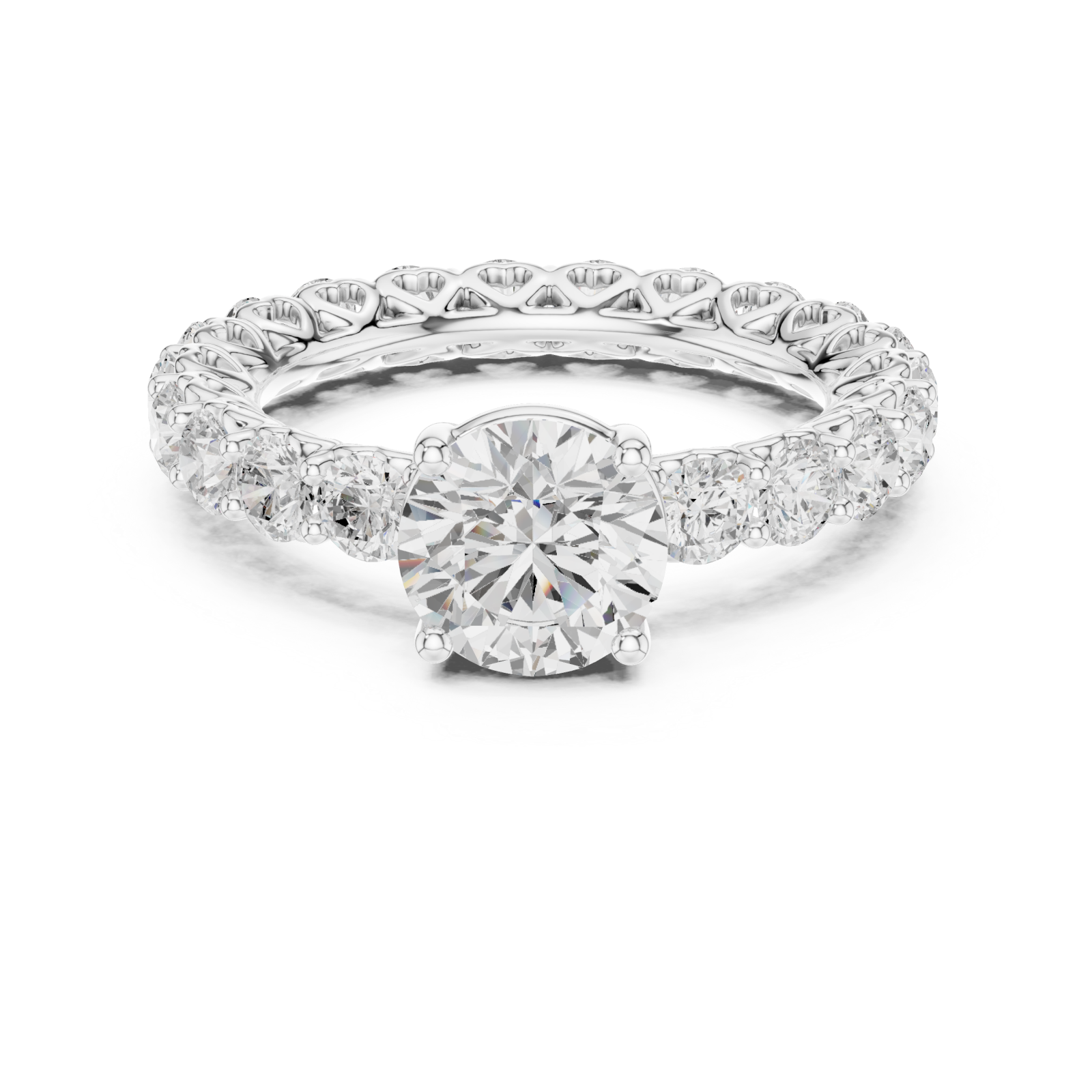 White Gold Heirloom Grace Solitaire Ring Front View