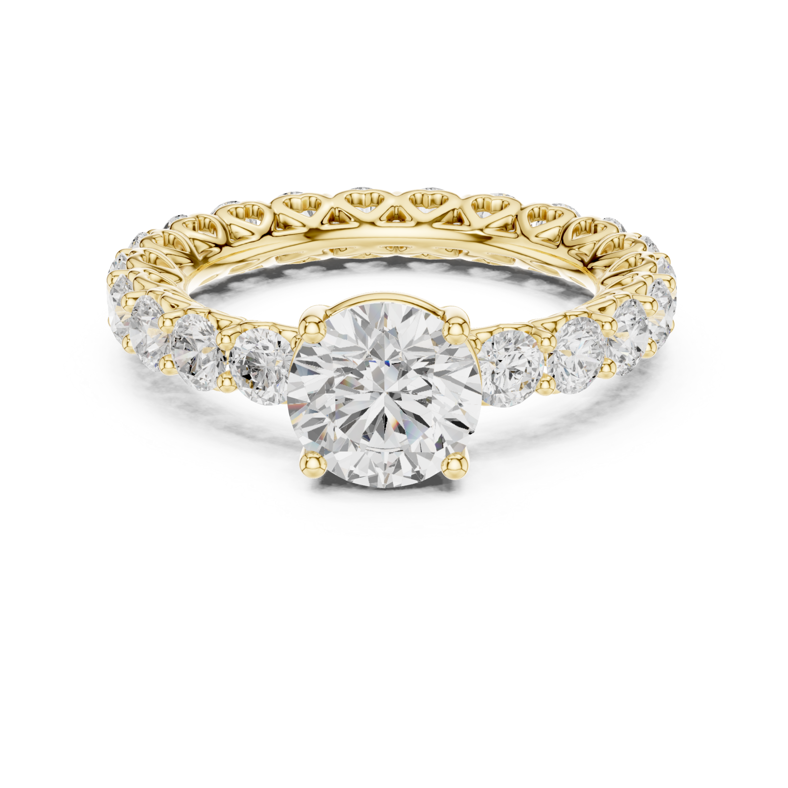  Gold Heirloom Grace Solitaire Ring Front View