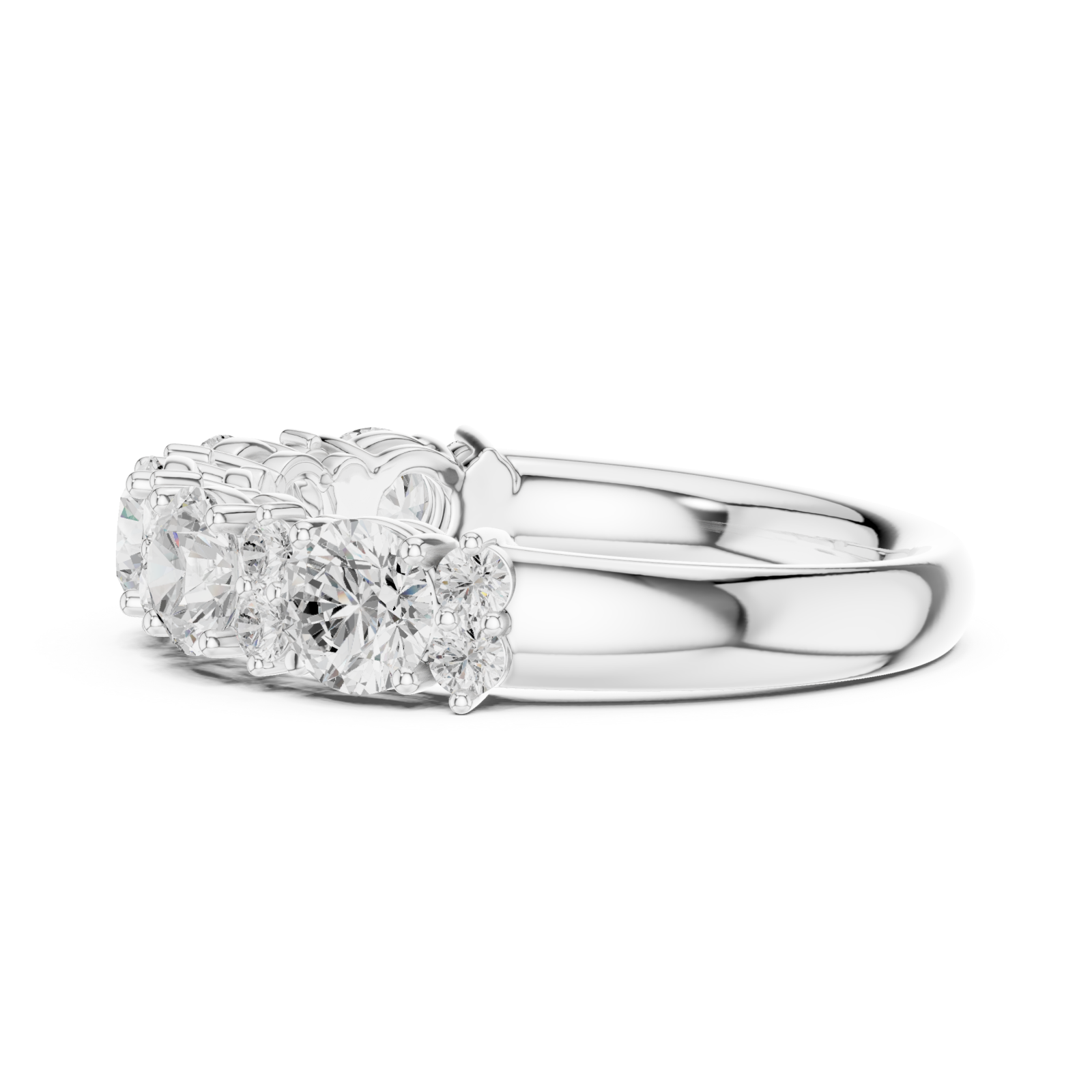  White Gold Charmed Allure Heirloom Band Side View