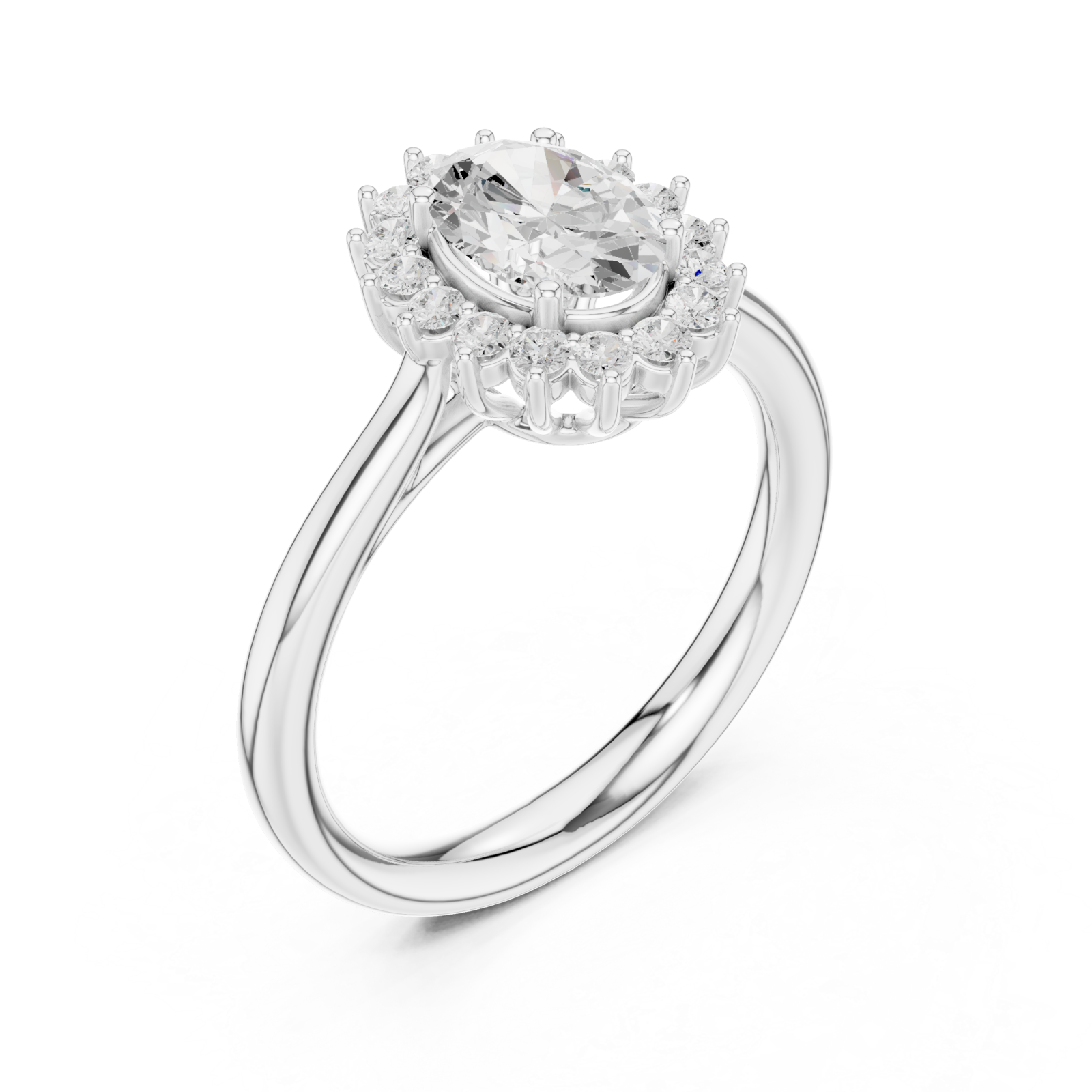  White Gold Celestial Halo Blossom Ring Right View