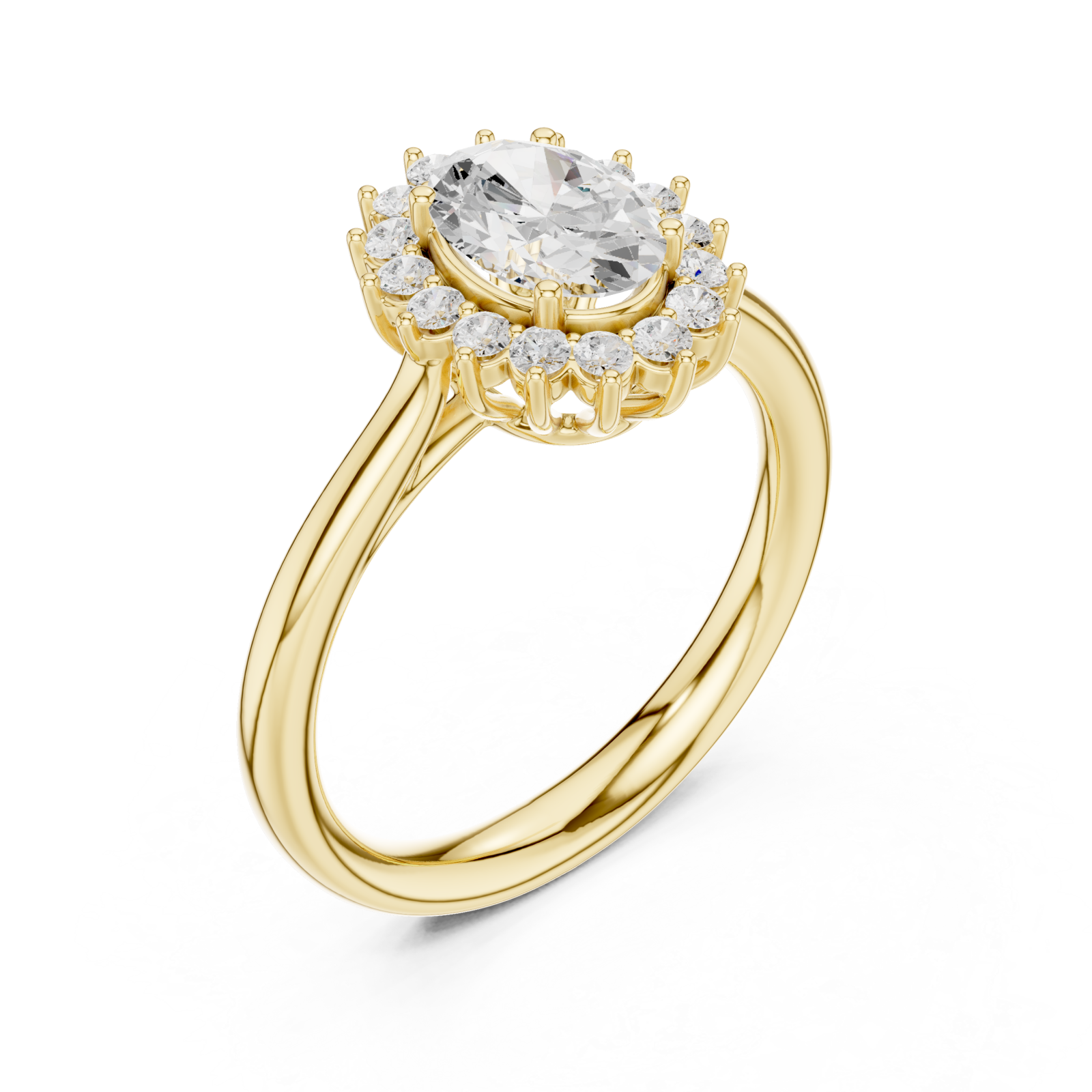 Gold Celestial Halo Blossom Ring Right View