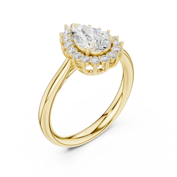 Gold Teardrop Regal Crown Ring Right View