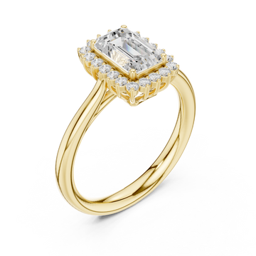 Gold Emerald Halo Grace Ring Right View