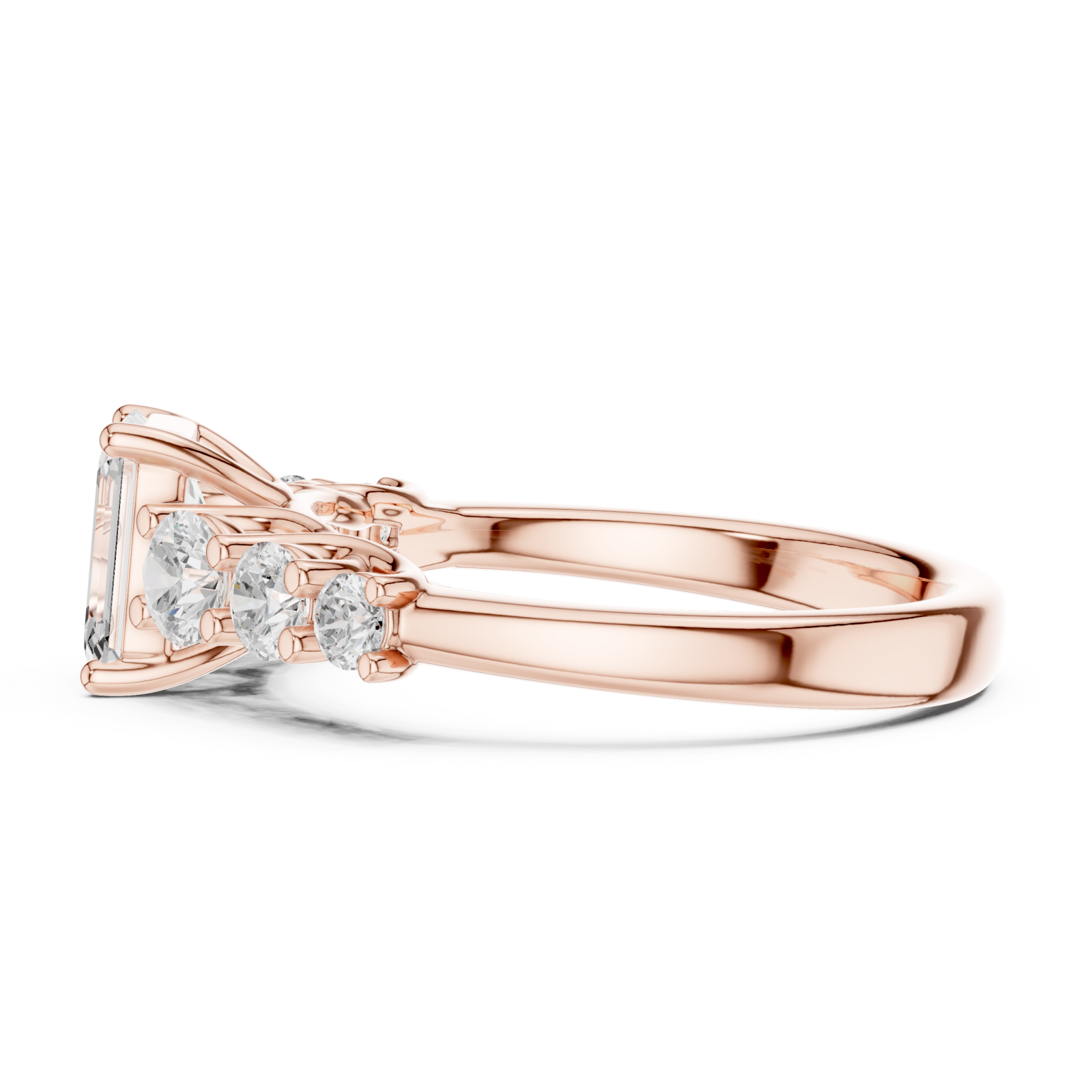  Rose Gold Twilight Symphony Band Ring Side View