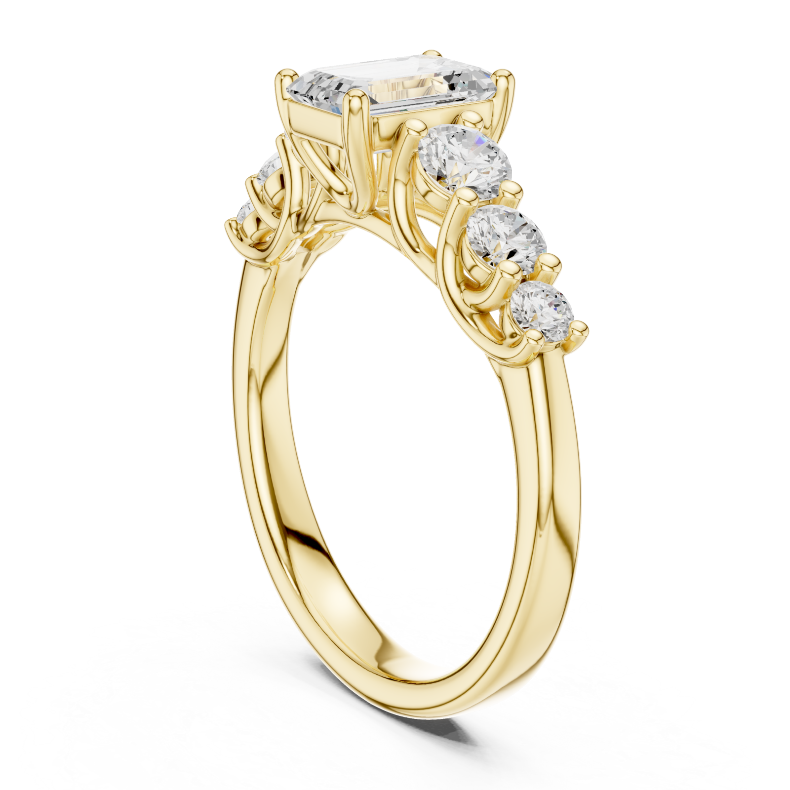  Gold Twilight Symphony Band Ring Left View