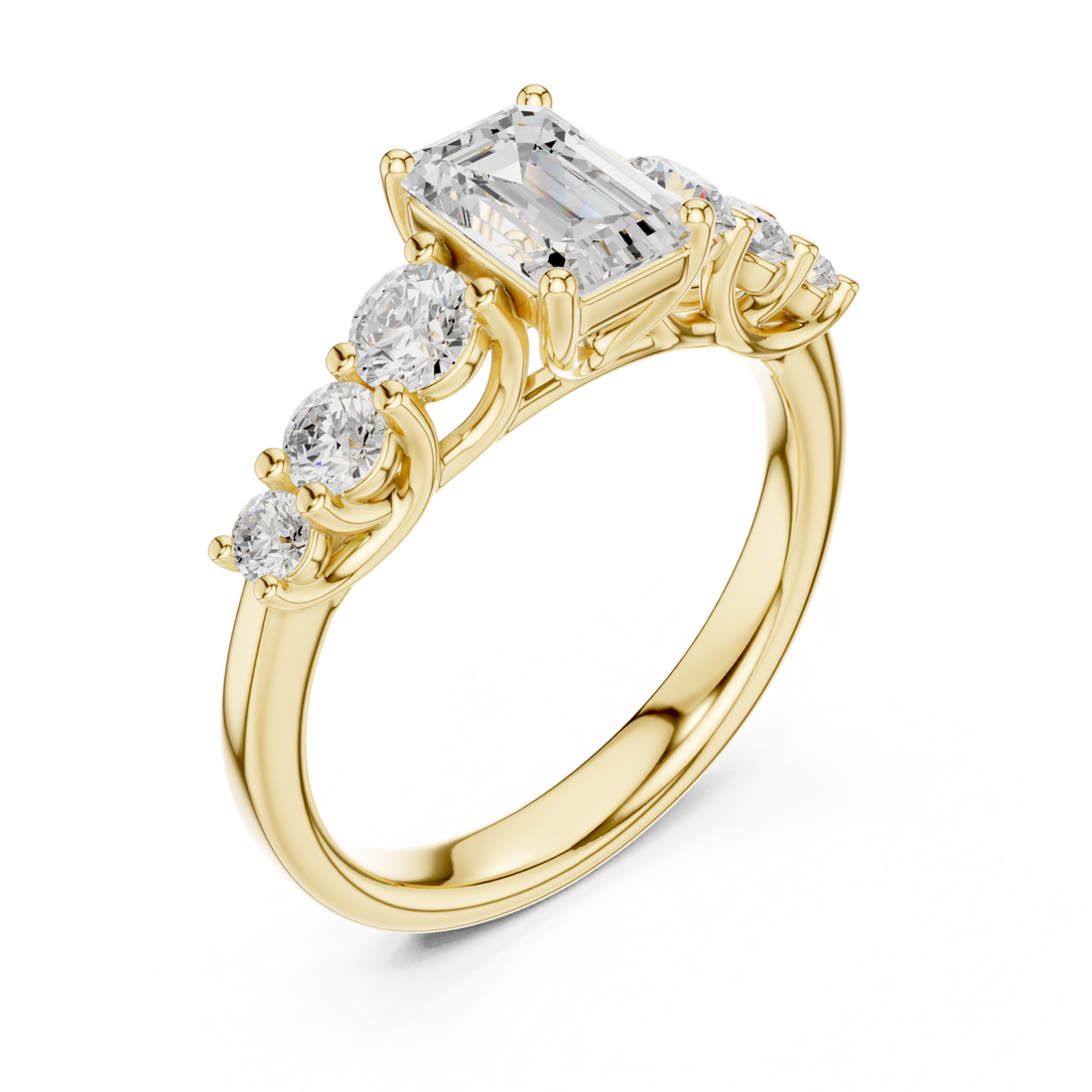 Gold Twilight Symphony Band Ring Right View