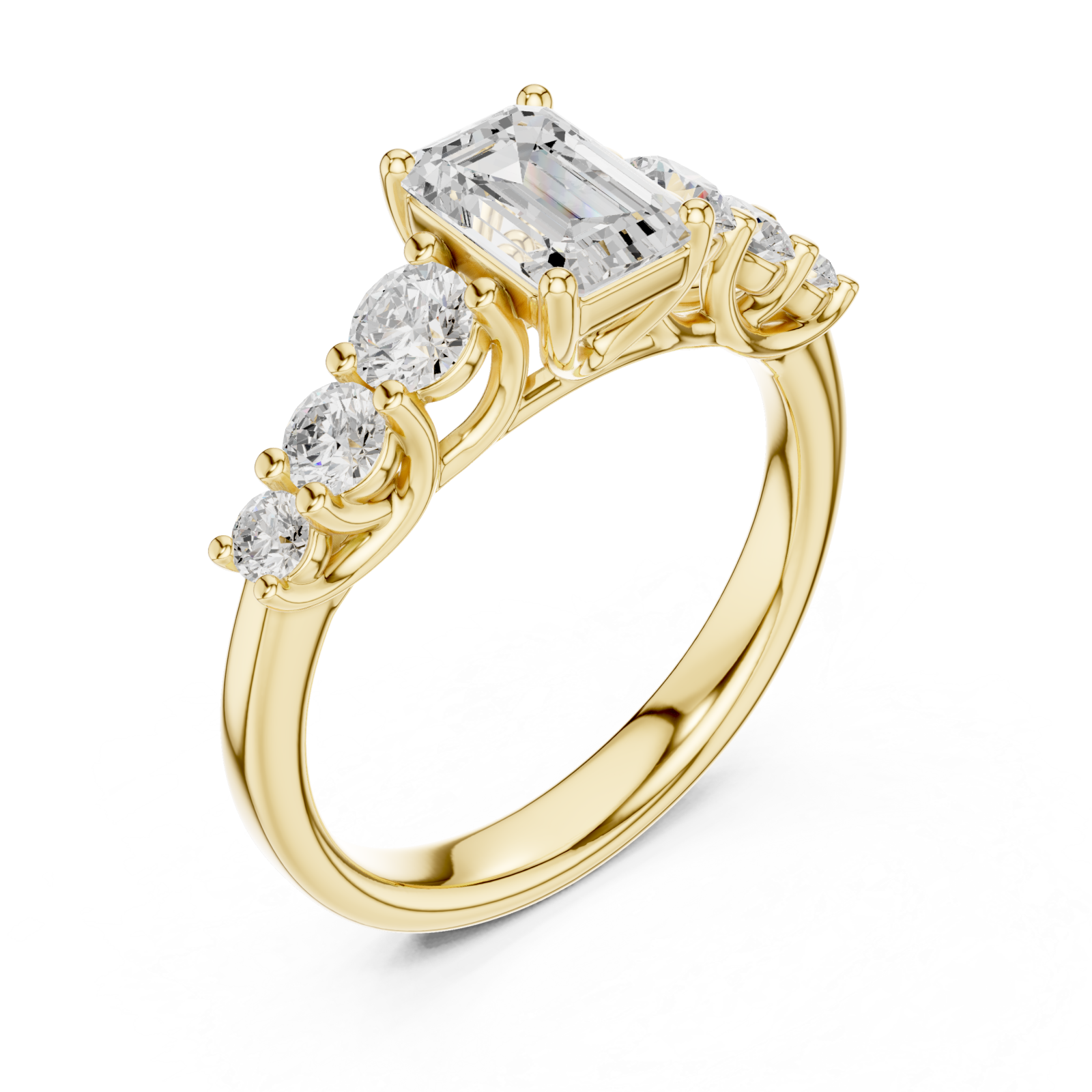 Gold Twilight Symphony Band Ring Right View