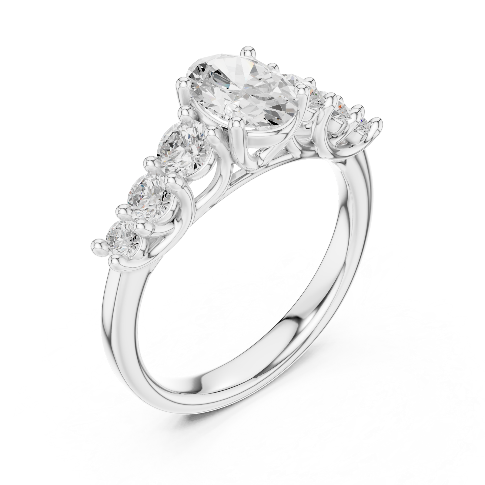  White Gold Radiant Marquis Ensemble Ring Right View