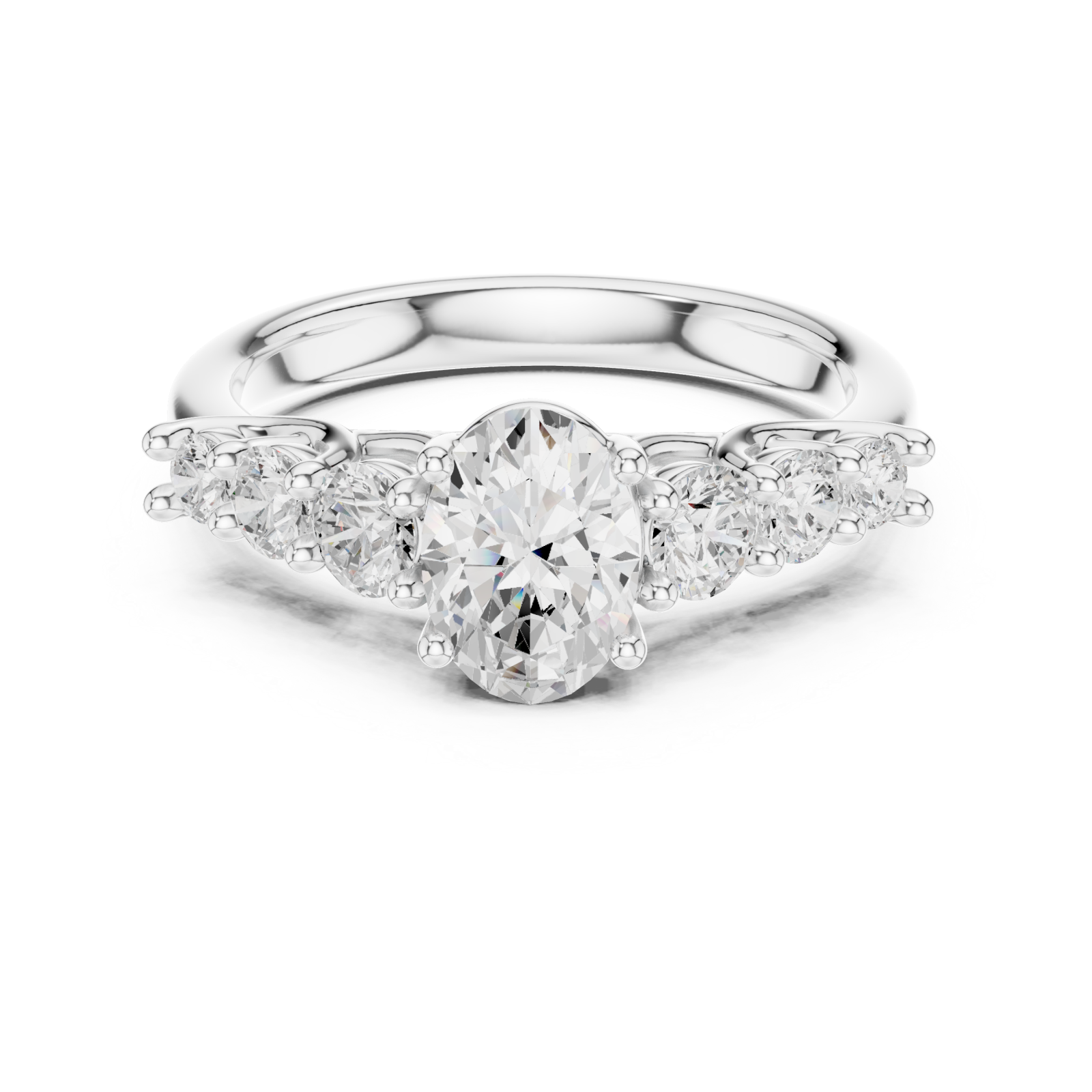  White Gold Radiant Marquis Ensemble Ring Front View