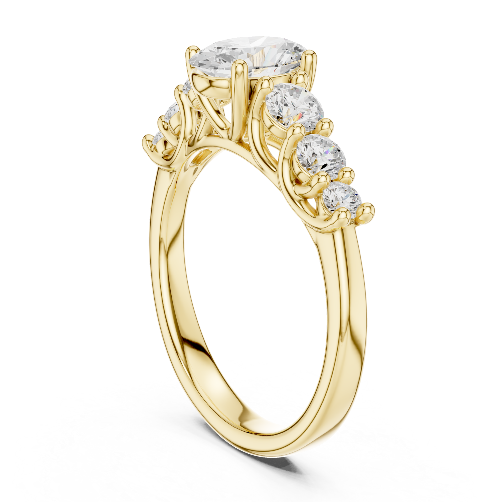  Gold Radiant Marquis Ensemble Ring Left View