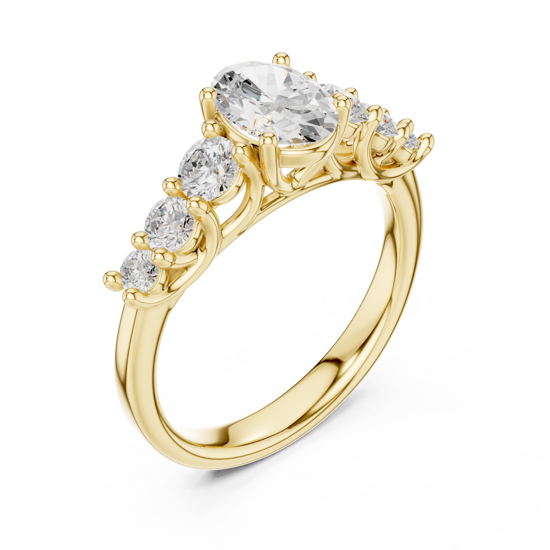 Gold Radiant Marquis Ensemble Ring Right View