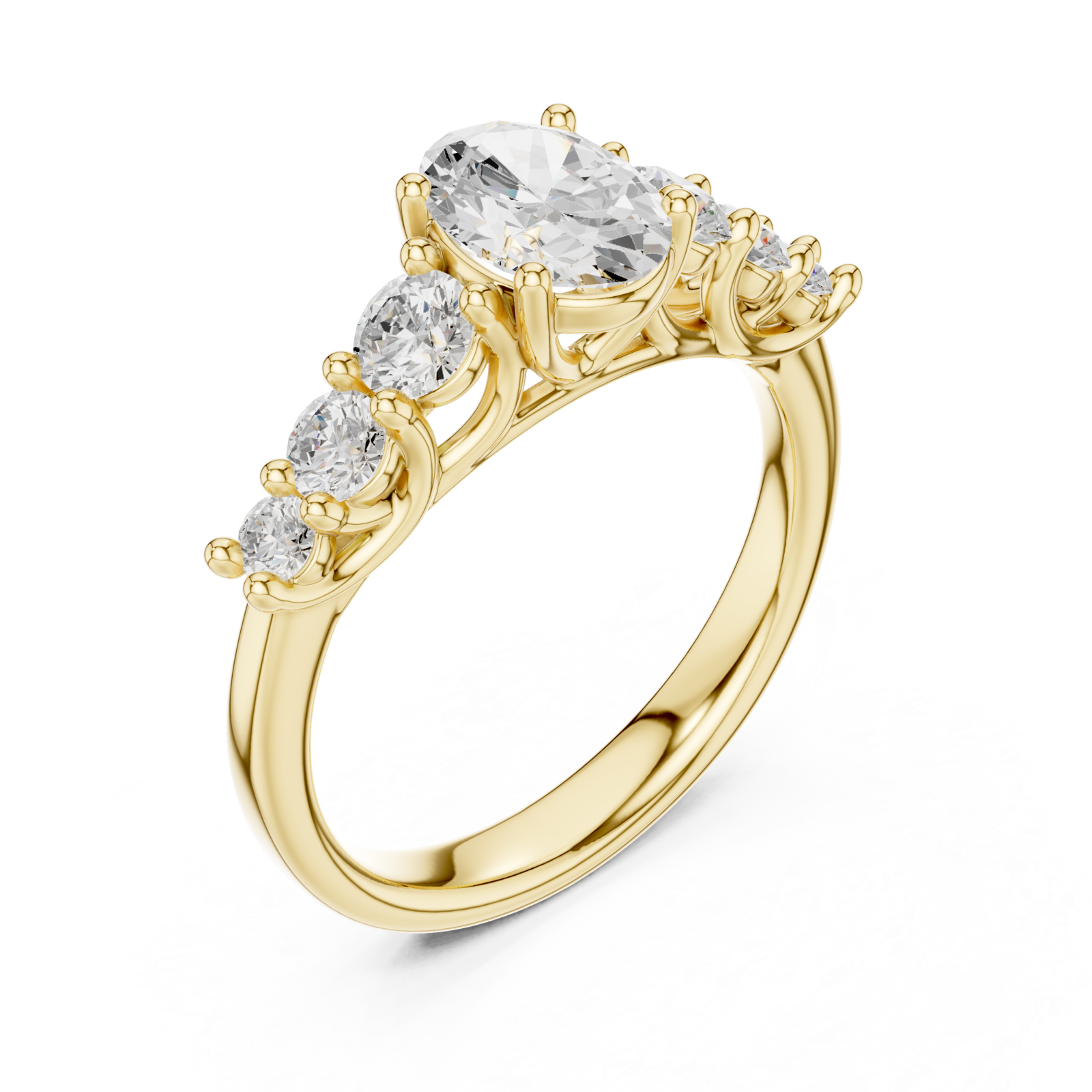 Gold Radiant Marquis Ensemble Ring Right View