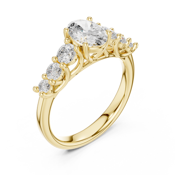 Gold Radiant Marquis Ensemble Ring Right View