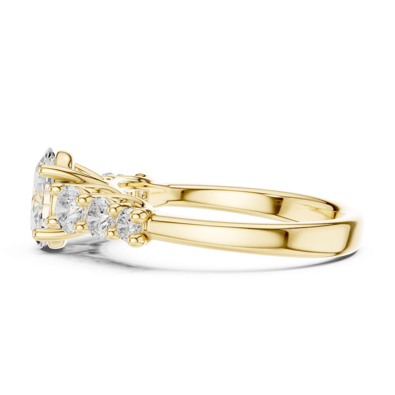  Gold Radiant Marquis Ensemble Ring Side View