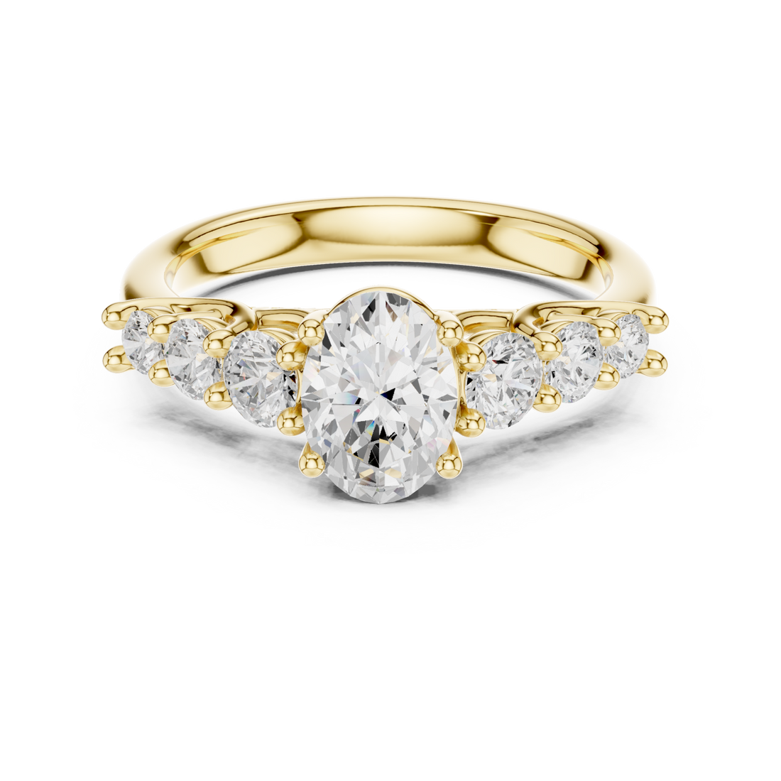 Gold Radiant Marquis Ensemble Ring Right View