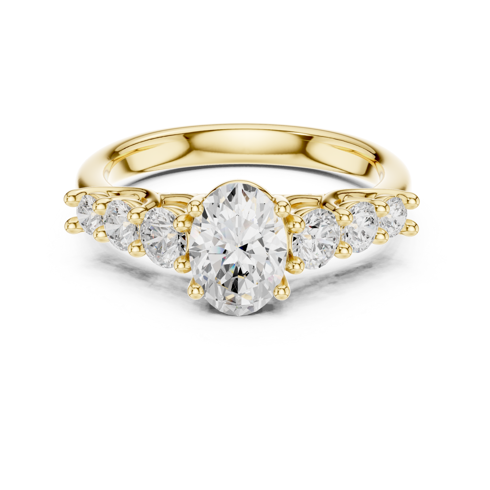  Gold Radiant Marquis Ensemble Ring Front View